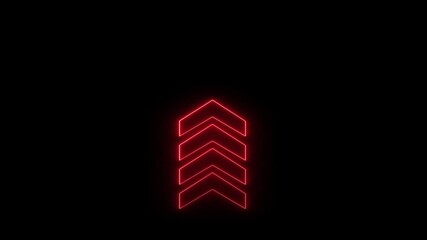 Poster - Arrows symbolizing upward progress. Animated glowing neon arrows ascending on black background highlighting upward movement and progress