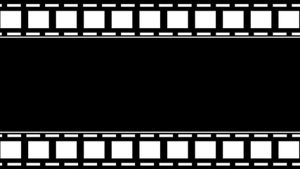 Poster - Vintage film strip loop for video. Cinematic film strip seamless loop background for video elements and motion graphics displaying frame by frame editing and vintage visuals