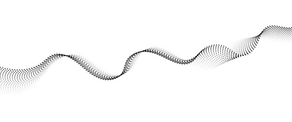 Leinwandbilder - Flowing Dot Wave halftone gradient pattern on transparent background	

