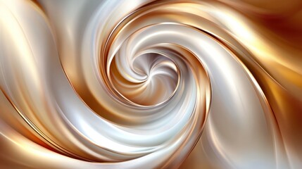 Poster - Abstract swirling design of creamy colors in a spiral pattern.