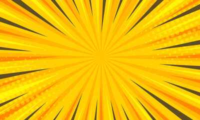 Poster - yellow modern comic pop art style with halftone banner background