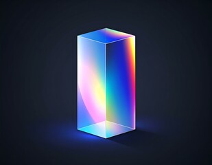 Poster - Holographic Cylinder, Iridescent Prism, Abstract Shape, Modern Design, Geometric, 3D Render, Colorfu