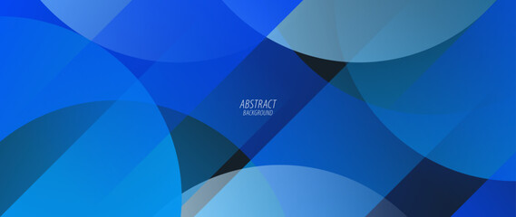 Poster - Abstract blue background. With random geometry patterns and curved lines. Beautiful color gradation. Web banner, wallpaper, banner, brochure. Geometric shapes background.	