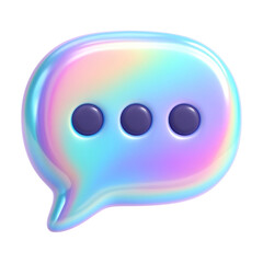 Poster - png colorful 3d chat bubble illustration.