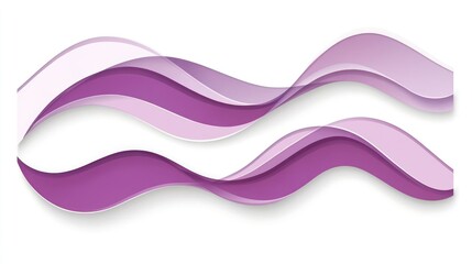 Poster - Abstract design of layered, wavy lines in shades of purple and white.