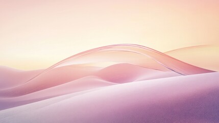 Poster - Soft, pastel hillscape with ethereal light.