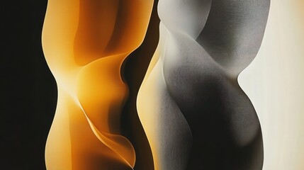 Poster - Two abstract forms, contrasting colors and textures.