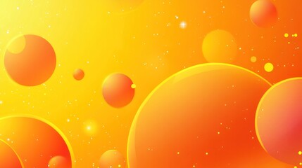 Poster - vibrant orange and yellow abstract background design with circles.