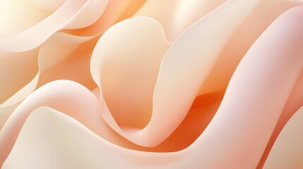 Poster - close-up view of abstract, soft, peachy fabric folds.