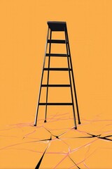 Poster - a corporate ladder with the elite at the top and broken rungs below