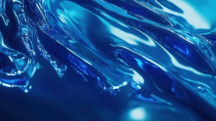 Poster - Abstract depiction of rippled, reflective blue surface.
