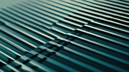 Poster - Abstract view of parallel, textured lines in cool teal tones.