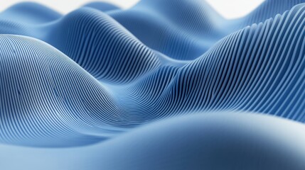 Poster - Abstract wavy forms in shades of light blue.