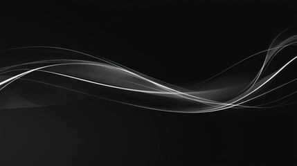 Poster - abstract design with flowing white lines on a dark background.