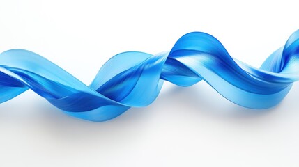 Poster - Fluid, vibrant blue ribbon design against a white background.