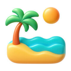 Poster - png tropical paradise vibrant illustration