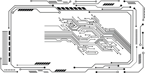 Aufkleber - circuit board vector illustration. electronic circuit board close up.