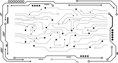 Aufkleber - electronic circuit board close up. circuit board texture background, seamless pattern. circuit board