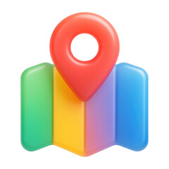 Poster - png colorful map pin icon design.