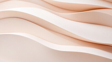 Poster - Abstract design with soft, wavy lines of light beige.
