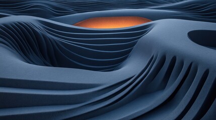 Poster - Abstract, deep, textured surface, with undulating forms.
