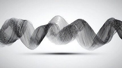 Poster - Flowing wave of lines depicting quantum-enhanced structural swing depth tracker icon concept with dynamic design