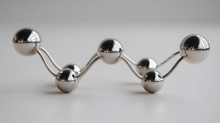 Poster - Two polished silver balls symbolizing balance and trust in quantum-enhanced swing trading concepts and index scores