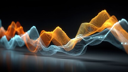 Poster - Captivating wave of light representing quantum-enhanced trader response dynamics at critical market levels