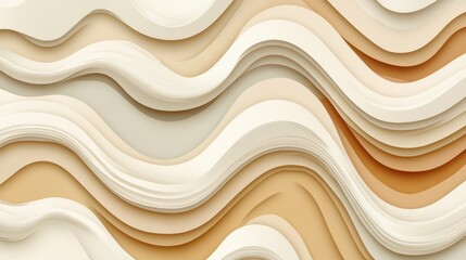 Poster - Abstract wavy background of soft cream and beige colors.