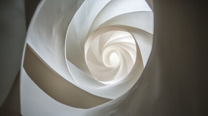Poster - Intricate spiral design in a light-filled architectural structure.