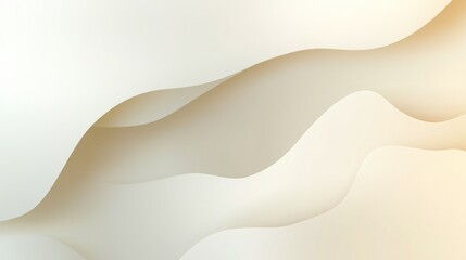 Poster - abstract design featuring layered, flowing curves in light beige tones.