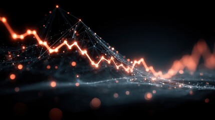 Poster - A dark background featuring a glowing orange line creating an engaging visual element for design and artistic expressions