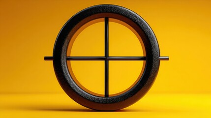 Poster - Cross inside a circle representing the concept of reconfirming scope alignment and verification in strategic planning