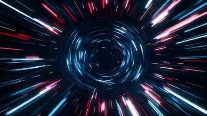 Poster - Intriguing black and red tunnel with vivid colors leading into an unknown and mysterious depths ahead