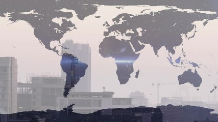 Poster - Lens flare emerging causing beam sweeping across map particles drifting showing map shape