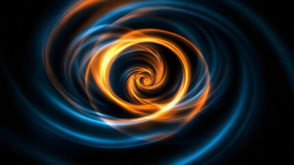 Fototapete - Spiraling design in vibrant blue and orange colors creating a dynamic and eye-catching visual effect