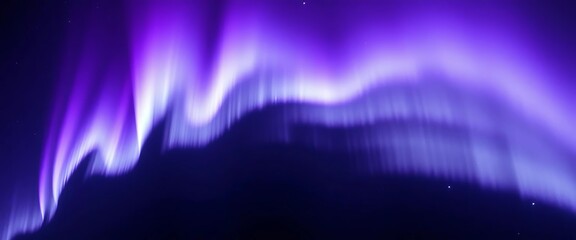 Wall Mural - violet monochrome aurora borealis dancing across a dark space background, background, winter