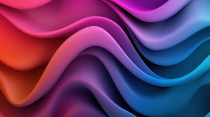 Poster - Vibrant Wavy Abstract Background with Flowing Colors of Pink, Purple, Blue and Gradients for Modern Design and Creative Applications