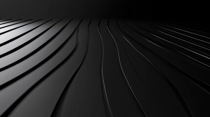 Wall Mural - Abstract dark design with wavy lines.