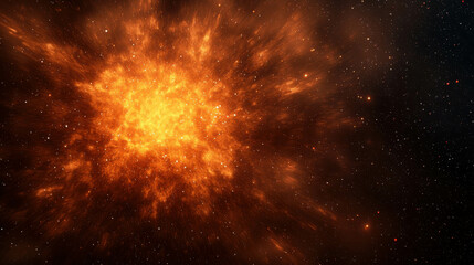 Wall Mural - explosive galaxy formation with golden nebula and distant stars in cosmic space environment