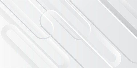 Poster - Minimal abstract background with diagonal rounded lines and soft gradients in light grey and white tones, ideal for modern designs, presentations, and technology-themed