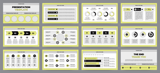 Wall Mural - modern presentation slide templates. infographic elements template set for web, print, annual report
