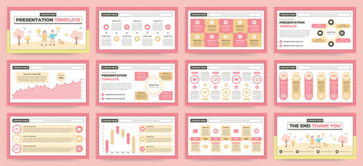 Wall Mural - modern presentation slide templates. infographic elements template set for web, print, annual report
