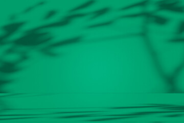 Aufkleber - Wall interior background, studio and backdrops show products. with leaf shadow from window color green and white. background for text insertion and presentation of product	
