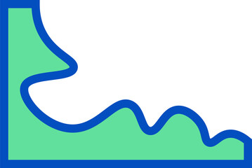 Poster - Abstract vector is showing green organic wavy shape with blue border on transparent background