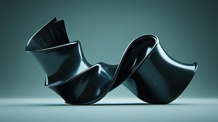 Wall Mural - Abstract form in dark, flowing shapes.