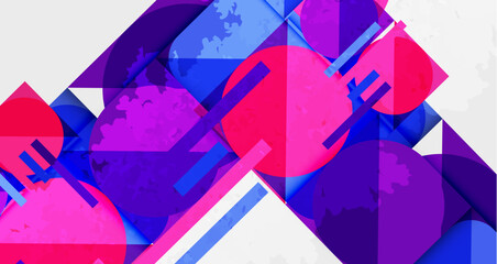 Aufkleber - Abstract composition. Overlapping shapes, vibrant colors, dynamic design. Modern aesthetic, geometric forms, visual texture.