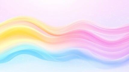 Wall Mural - Pastel hues in flowing, abstract, wavy lines.