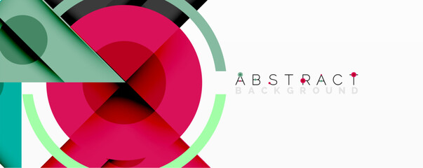 Aufkleber - Modern design features overlapping circles, vibrant colors, clean lines. Minimalist aesthetic suitable for backgrounds, presentations.