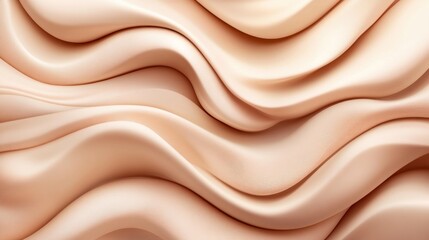 Wall Mural - Abstract design of flowing, wavy, light beige forms.